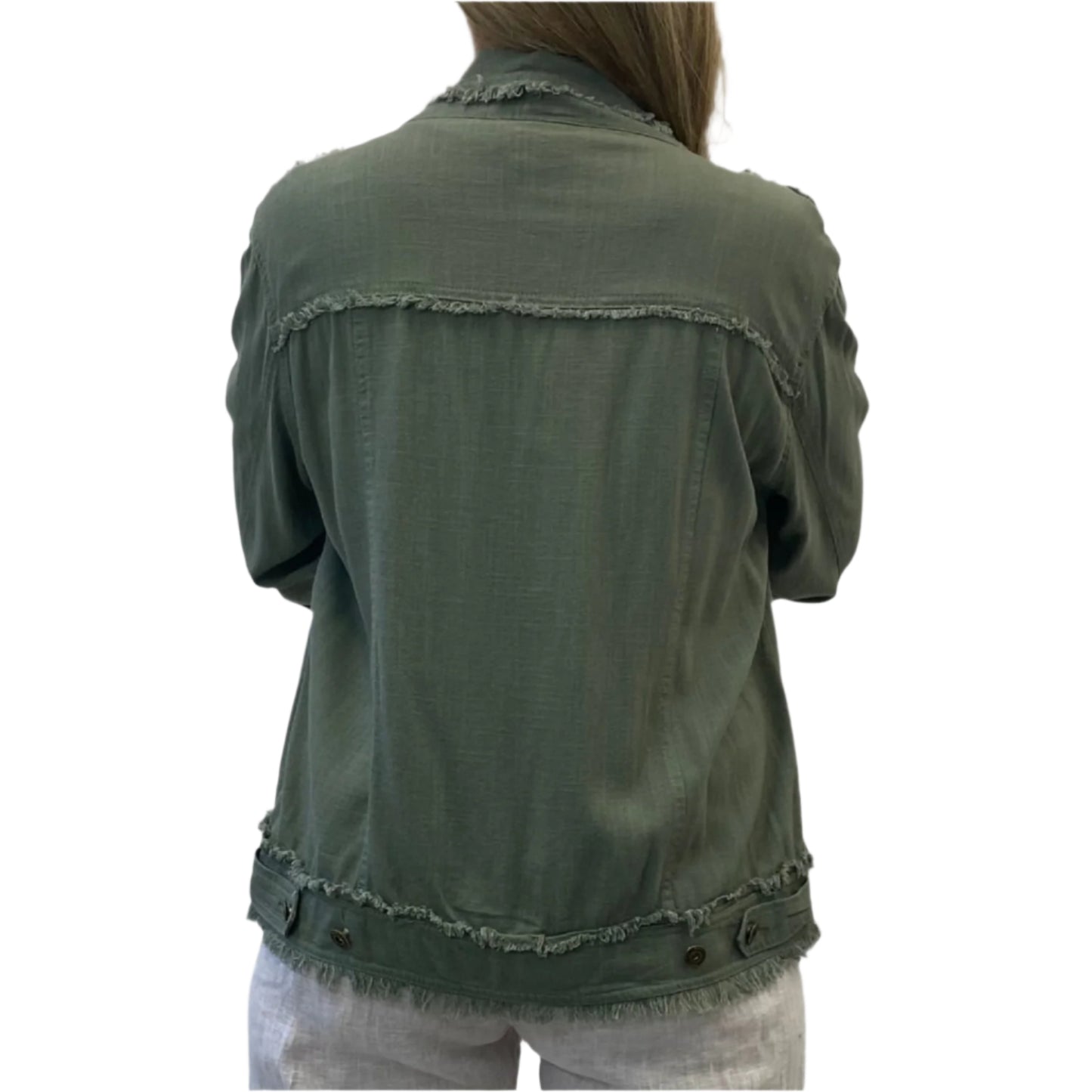 Jolie Saul Frayed Linen Jacket