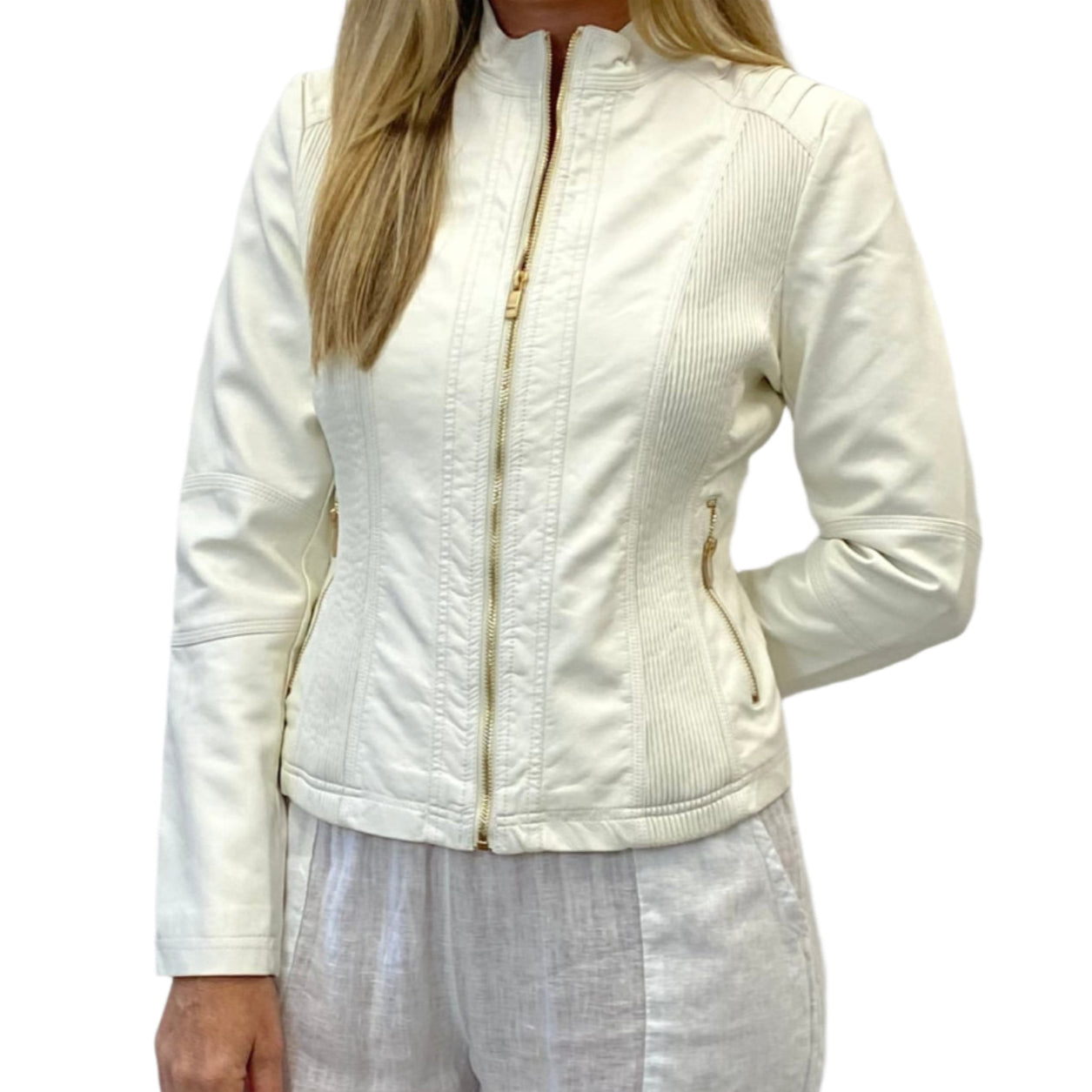 Caroline Morgan Leather Look Jacket