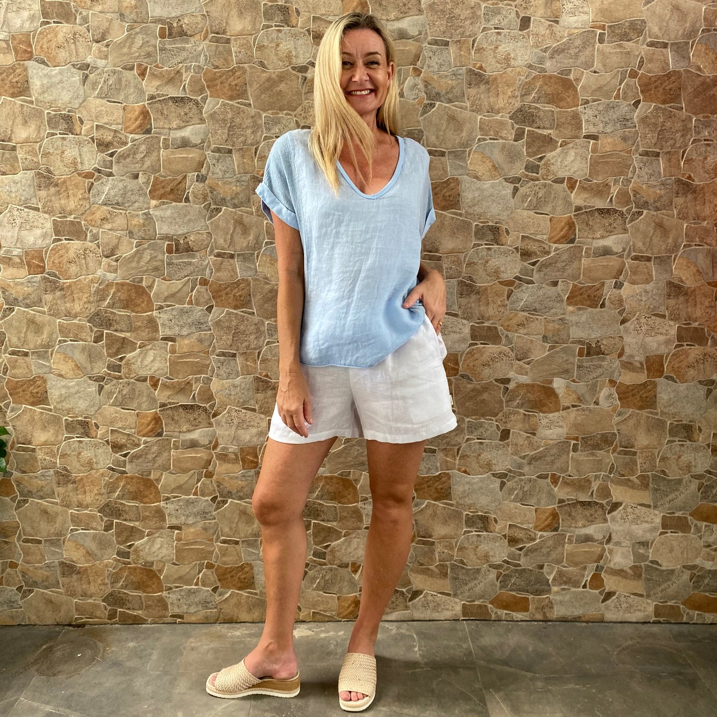 La Strada Linen Two Way Top