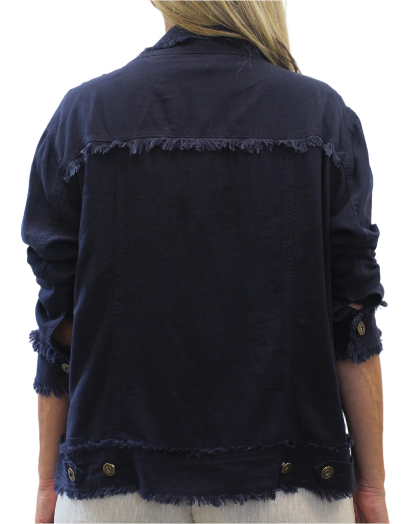 Jolie Saul Frayed Linen Jacket