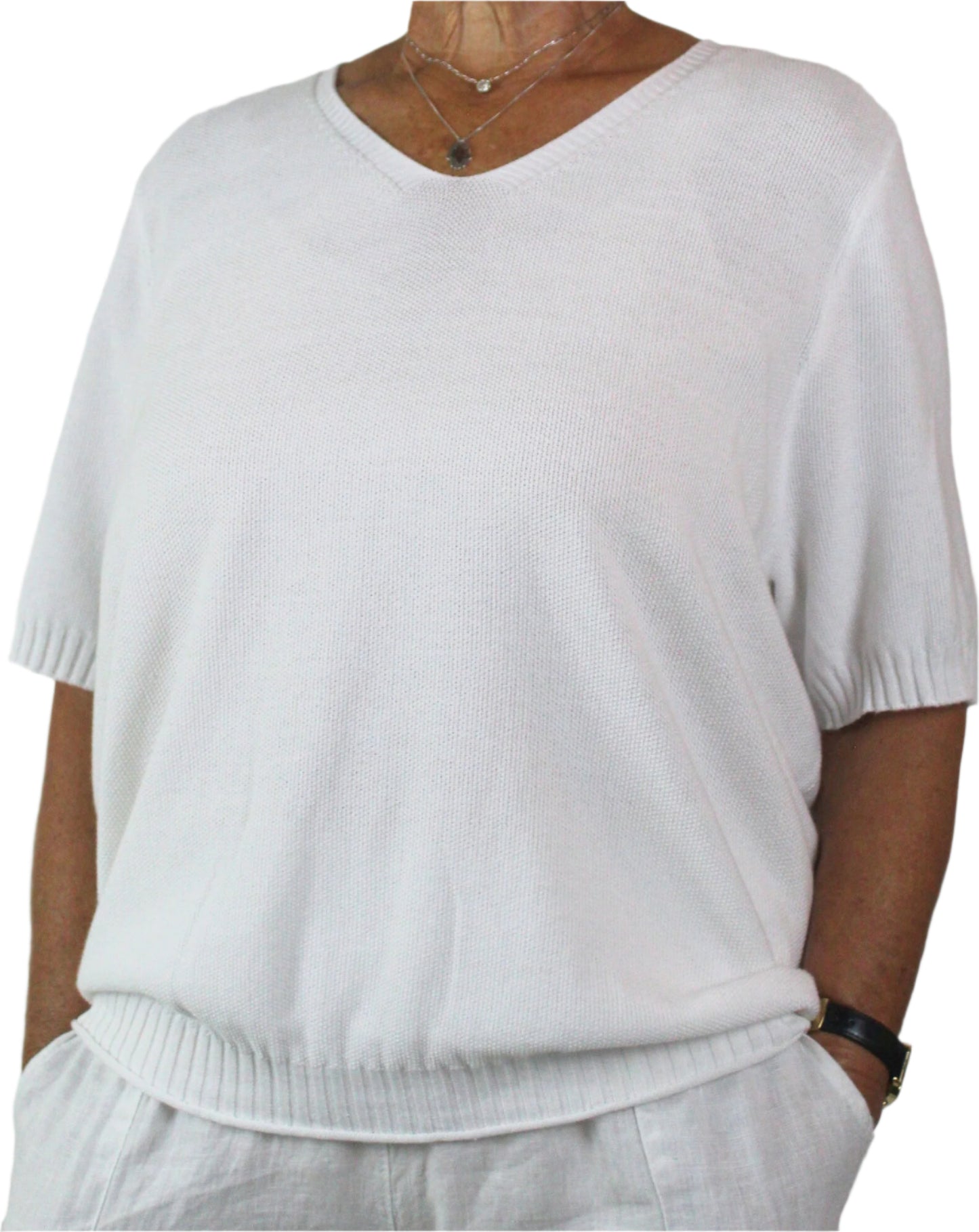 Silver Wishes Cotton Knit Top