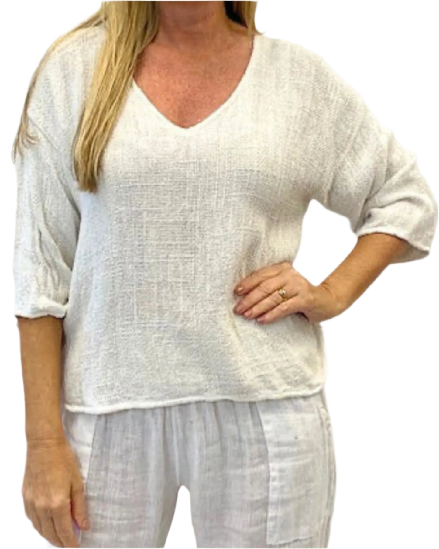 Carbon Heshian Top 3/4 sleeve