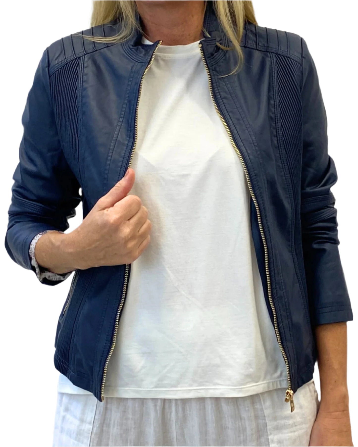 Caroline Morgan Leather Look Jacket