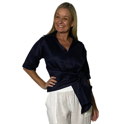 Valeria Tie Top 3/4 sleeve