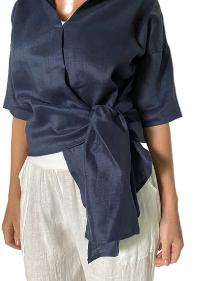 Valeria Tie Top 3/4 sleeve