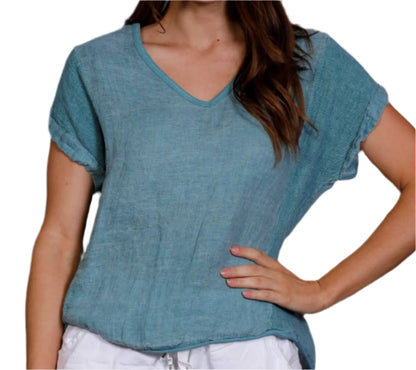 La Strada Linen Two Way Top