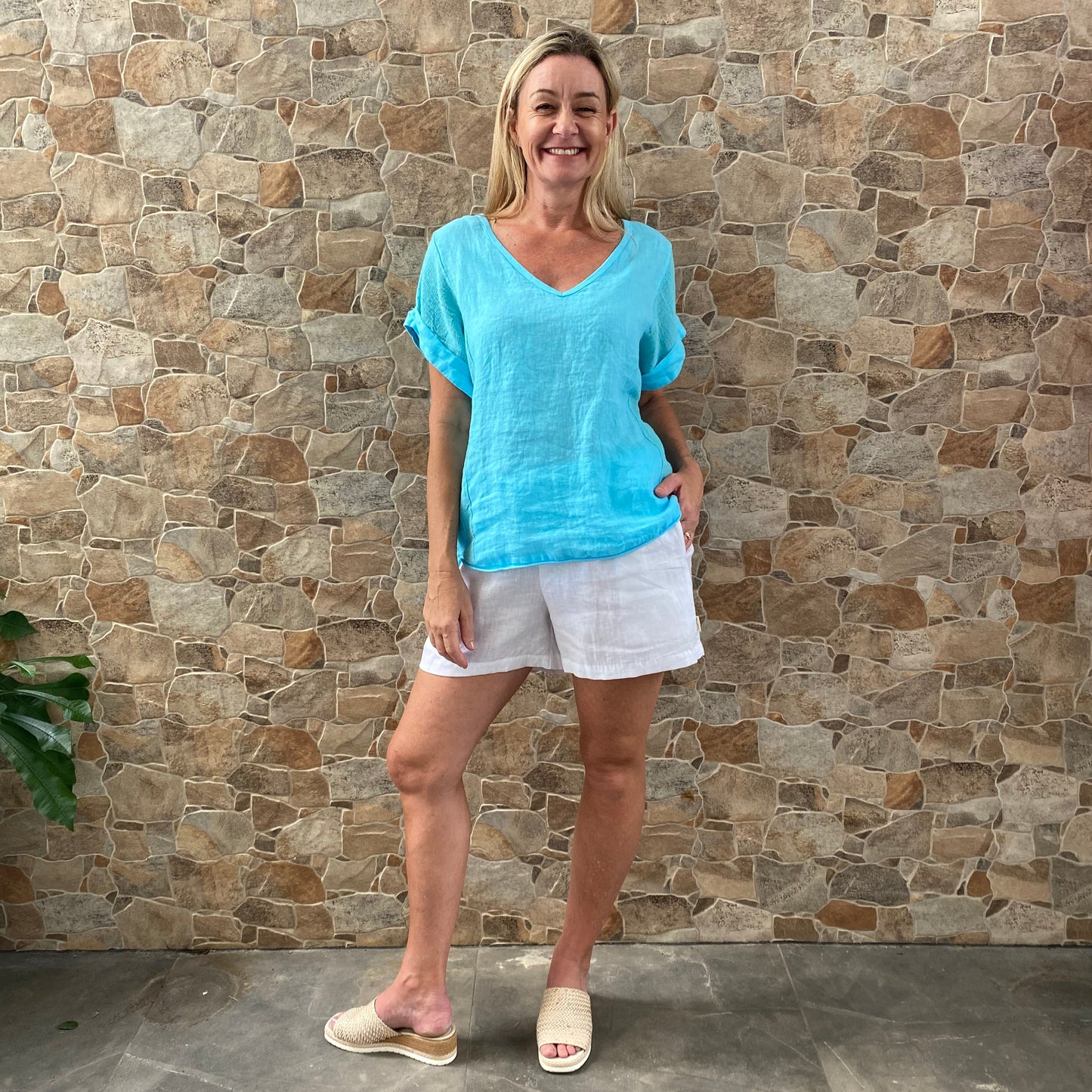 La Strada Linen Two Way Top