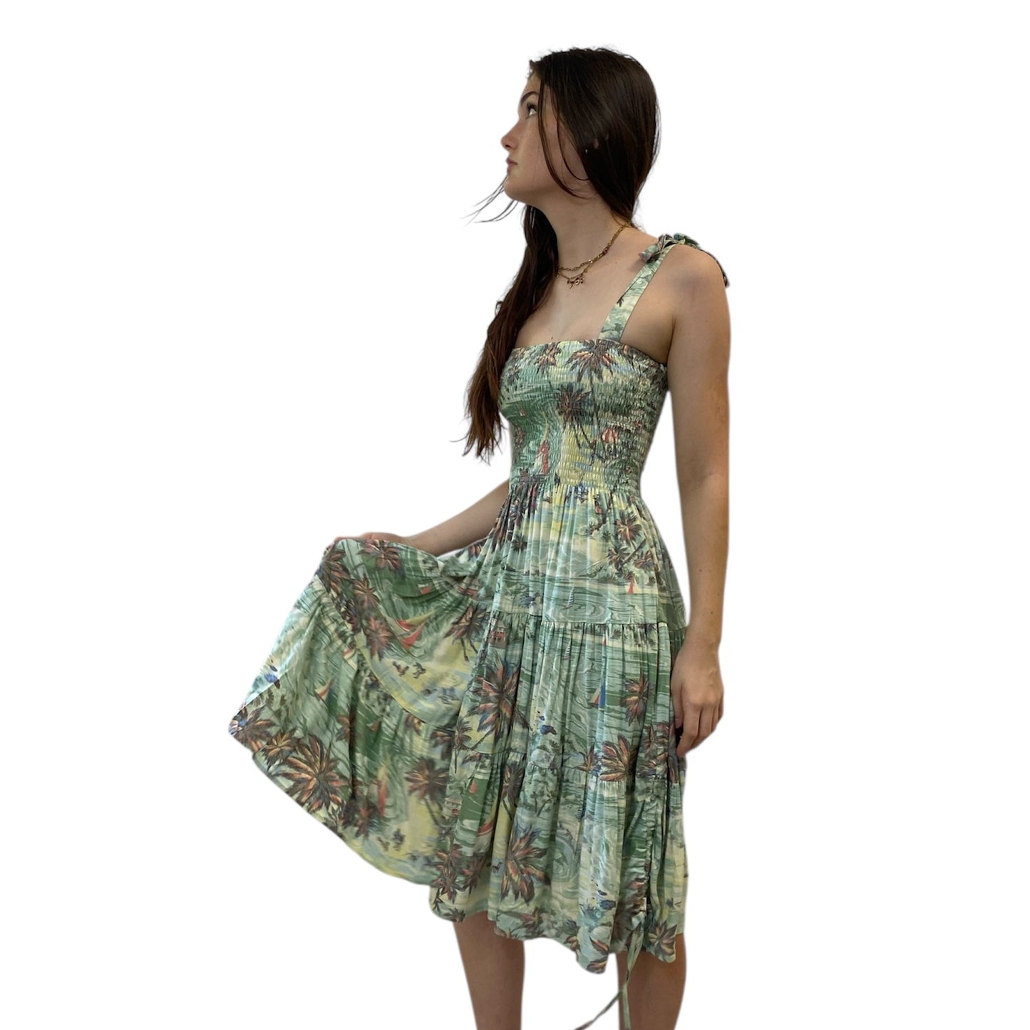 Reet Petite Long Print Lily Dress