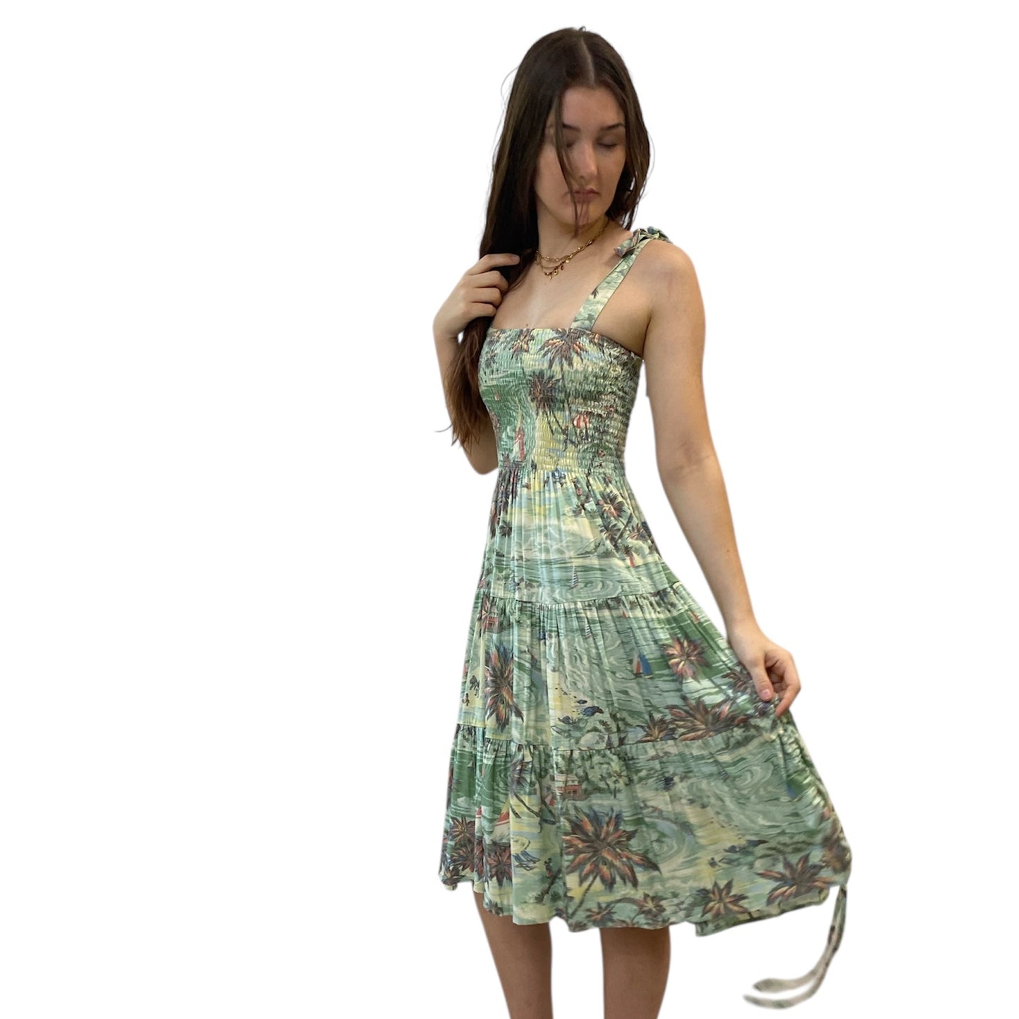 Reet Petite Long Print Lily Dress