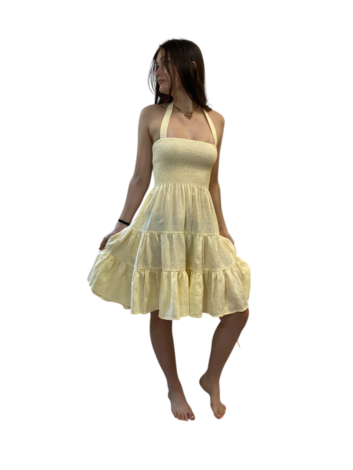 Reet Petite Long Linen Lily Dress