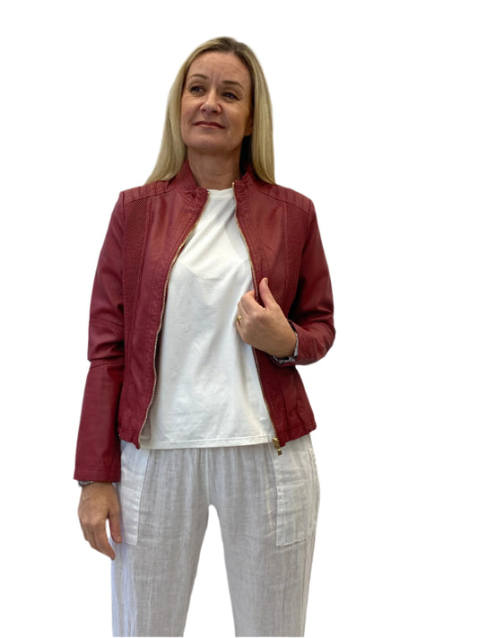 Caroline Morgan Leather Look Jacket