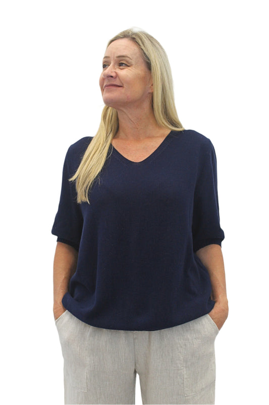 Silver Wishes Cotton Knit Top